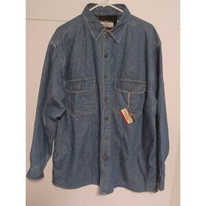 Vintage International Waters Denim Fleece Lined Button Jean Jacket Mens Sz XL